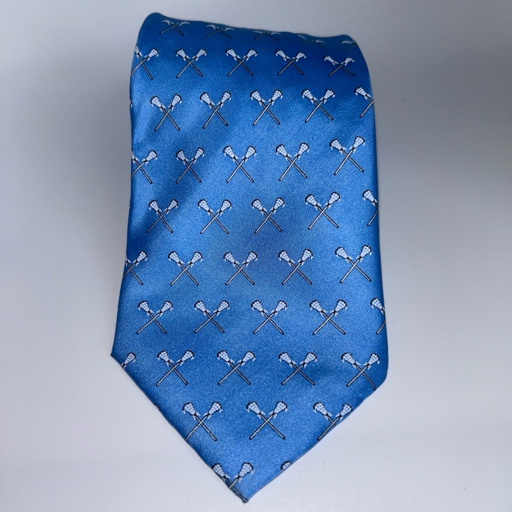 Zulu Lax Lacrosse Blue Patterned Men's Tie 200 silk